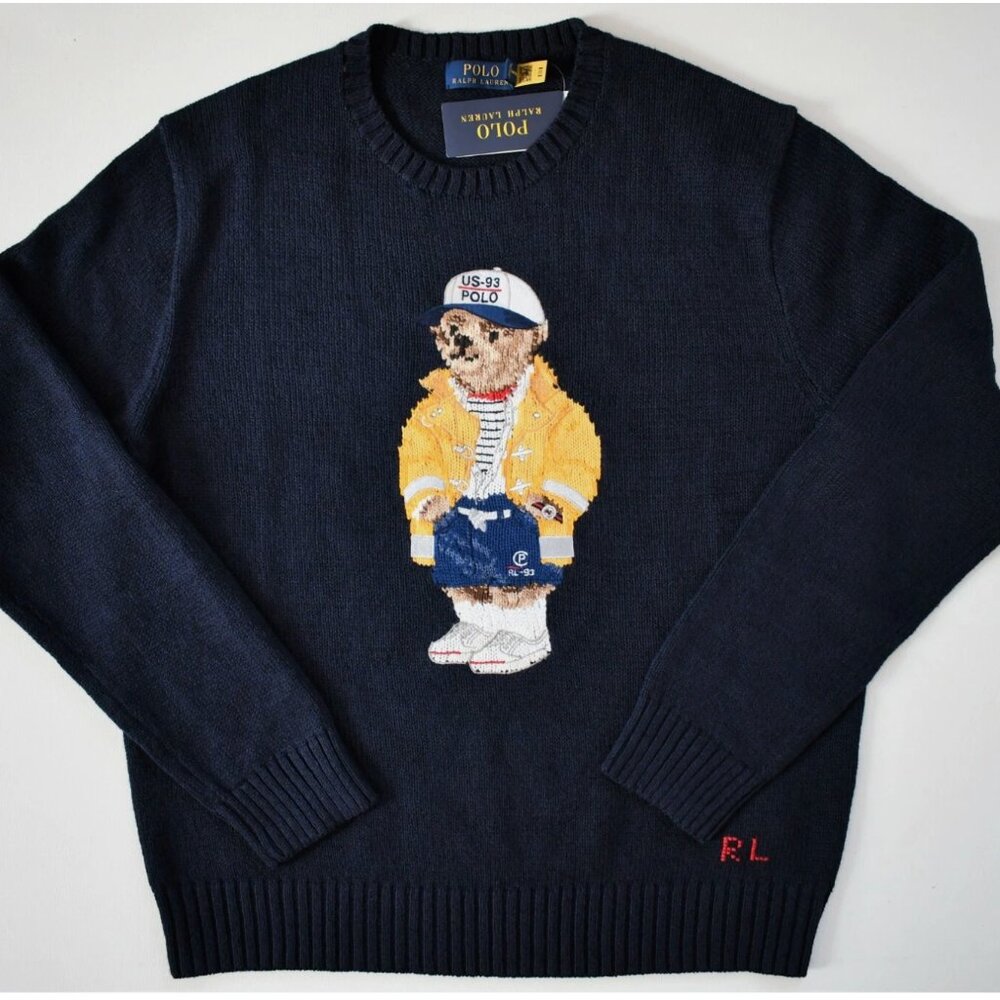 Polo Ralph Lauren Navy CP-93 Sailing Polo Bear Knit Sweater – Men’s 2XL